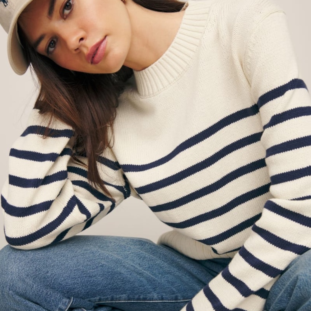 Reformation Anna Striped cotton Sweater